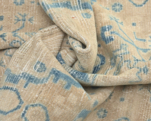 5x9 Vintage Brown Persian Style Hand Knotted Low Pile Wool Area Rug